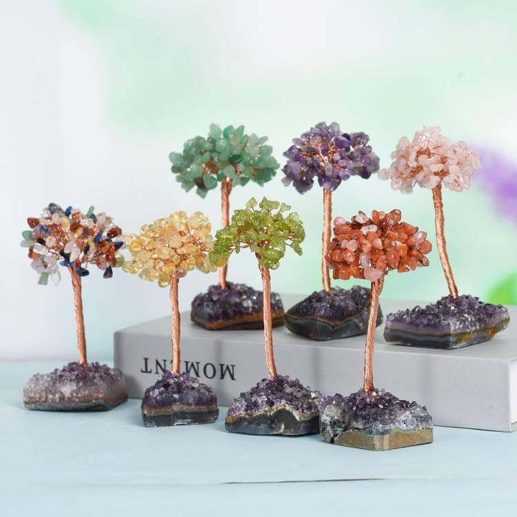π³β¨ Crystal Gem Tree with Raw Crystal Stone Base