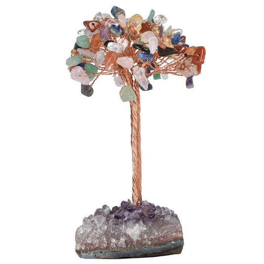 🌳✨ Crystal Gem Tree with Raw Crystal Stone Base